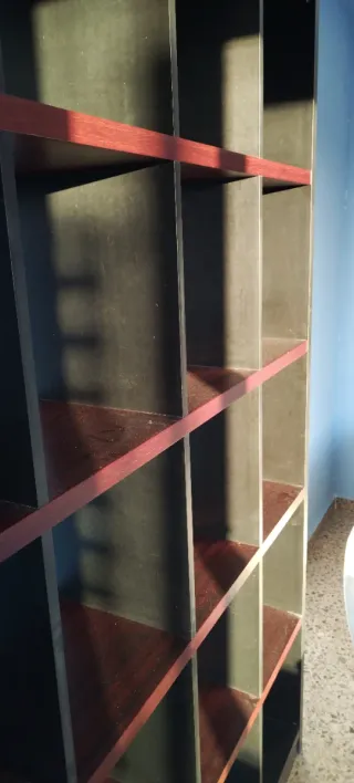 Estantería librería madera negra y cerezo