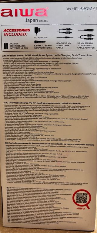 #Cuffie #AUDIO #Wireless Aiwa WHF-880MKII