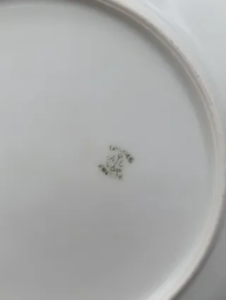 Plato Limoges porcelana aves y paisaje