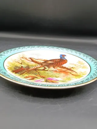 Plato Limoges porcelana aves y paisaje