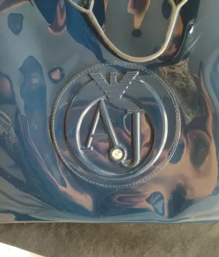 Borsa Armani Jeans blu vernice
