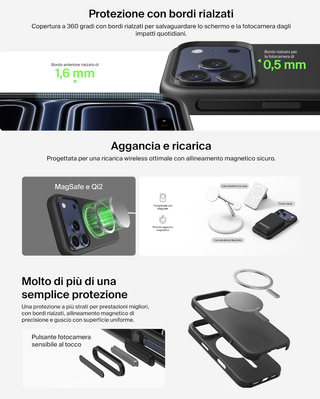 Cover Belkin MagSafe iPhone 17 Pro Max Nero