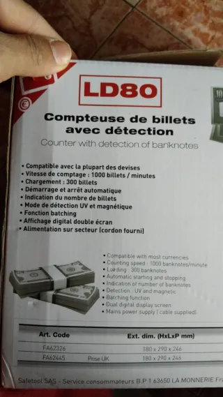 LD 80 Máquina Contadora de Billetes