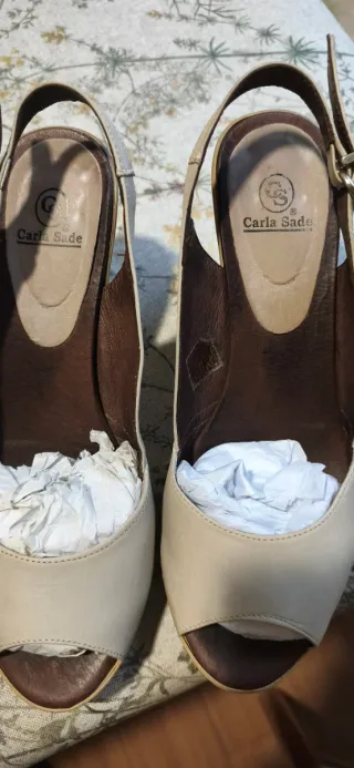 Sandalias Carla Sade 9cm Hielo Calidad Novillo