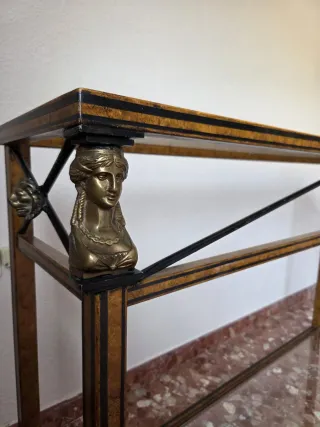 Consola recibidor cristal y metal