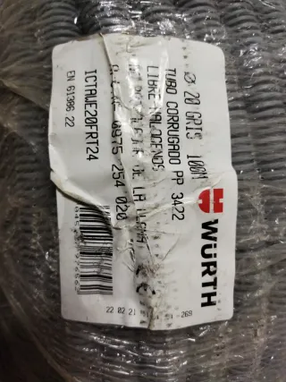 50m Tubo corrugado WÜRTH con guía