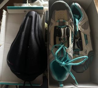 Zapatillas Spinning Mujer T.37 + Funda Sillín