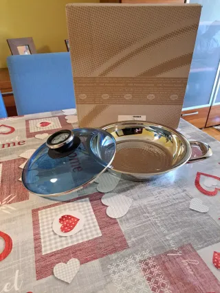 Paellera/Sartén AMC con tapa de cristal