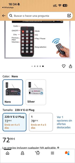 Amplificador Bluetooth Sunbuck AV-660BT karaoke US