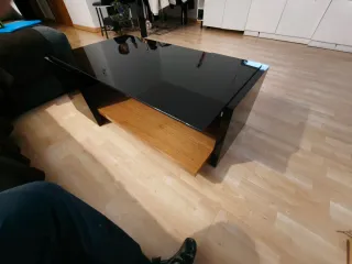 Mesa de centro comedor cristal y madera