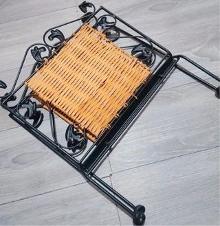 Porta riviste ferro battuto e vimini