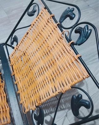 Porta riviste ferro battuto e vimini