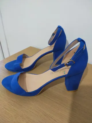 Sandalias tacon Azul Klein
