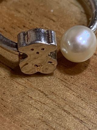 Anillo Tous Plata Oso y Perla