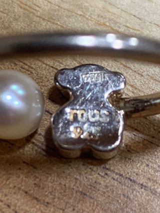 Anillo Tous Plata Oso y Perla