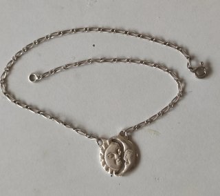 Tobilleras plata de ley  Pulsera Cloisinne