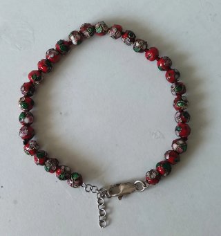 Tobilleras plata de ley  Pulsera Cloisinne