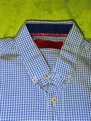Camisa Carolina Herrera Azul Talla XL