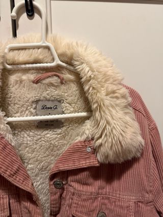 Chaqueta vaquera pana rosa forro borreguito