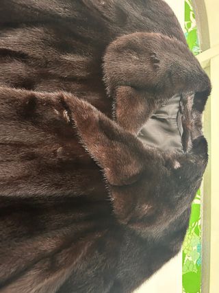 Abrigo largo visón sintético