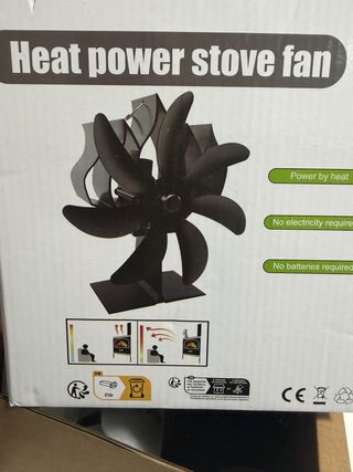 Ventilador Estufa Chimenea Negro