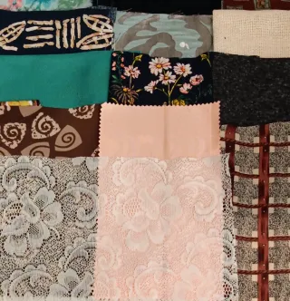 50 Retales de Tela Pequeños diferentes y más.