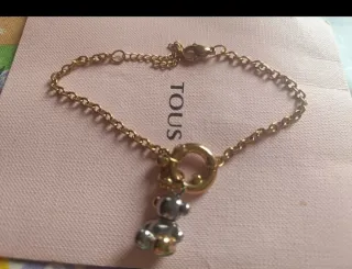 Pulsera Tous acero quirúrgico oso y aro