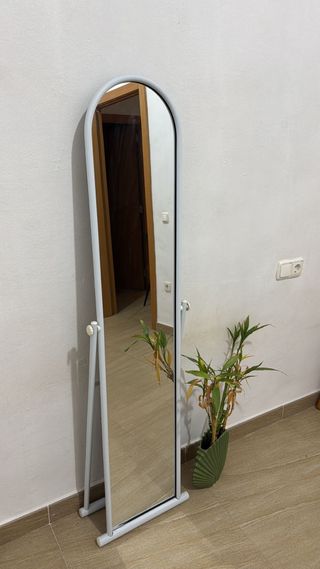 Espejo de cuerpo entero plateado