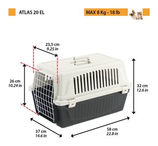 Transportín Gato/Perro Pequeño Beige/Gris