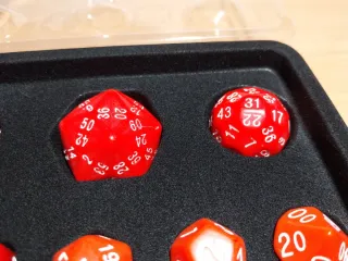 Juego 13 dados rojos