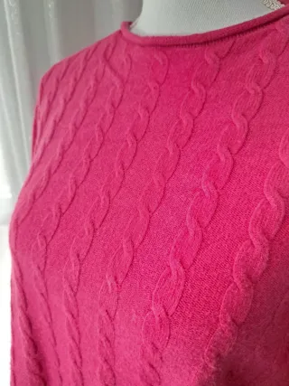 Maglione Hybrid fucsia con trecce
