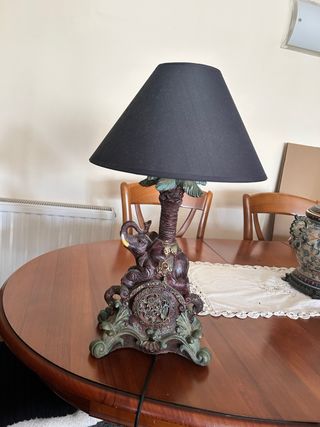 Lámpara de mesa elefante y palmera