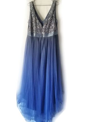 Vestido largo azul con lentejuelas XXL