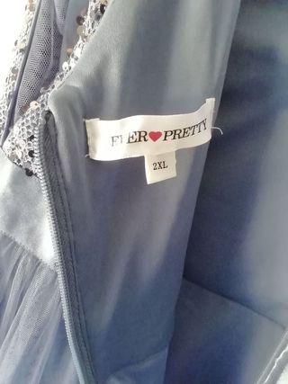 Vestido largo azul con lentejuelas XXL