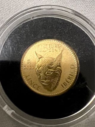 Moneda 15 Euro Cent Lince Ibérico Oro 1/10 oz