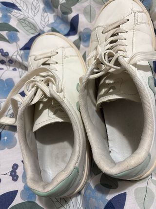 Zapatillas Veja crema y verde