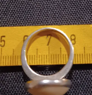 Anillo Plata y Piedra Noble Beige