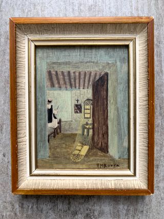 Miniatura óleo pintor republicano represaliado