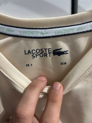 Camiseta Lacoste Beige y Negra