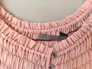 Blusa Zara fruncida rosa Talla S