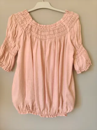 Blusa Zara fruncida rosa Talla S