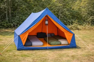Lote camping 4 tiendas – 2 vintage + 5 sacos.