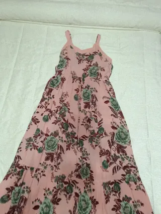 Vestido largo rosa floral