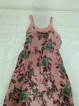 Vestido largo rosa floral