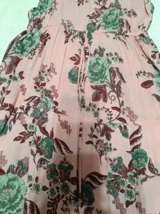 Vestido largo rosa floral