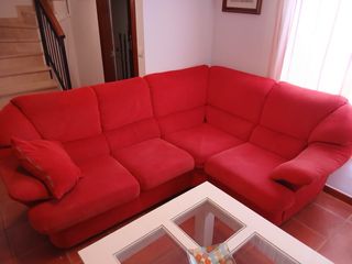 Sofá rinconera rojo