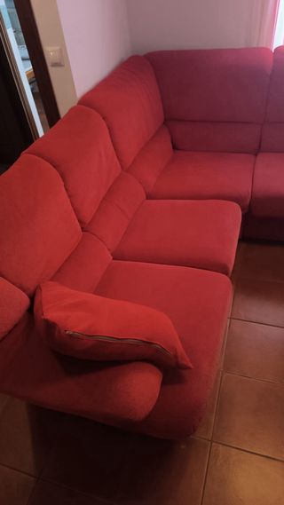 Sofá rinconera rojo