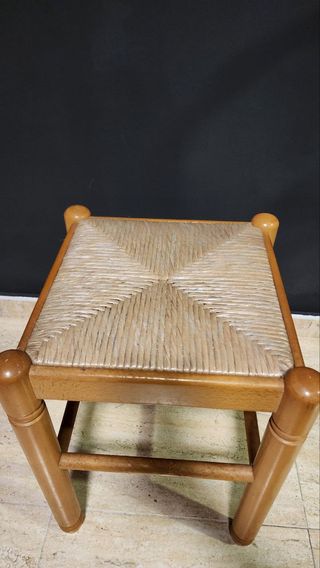 Taburete madera y esparto Thonet