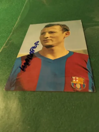 Postal FC Barcelona Jugador Gallego Firmada