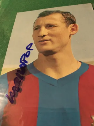 Postal FC Barcelona Jugador Gallego Firmada